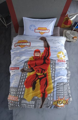 Детское постельное белье Clasy SUPERHERO хлопковый ранфорс V1 1,5 спальный, фото, фотография