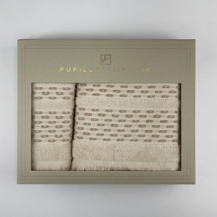 Набор полотенец для ванной в подарочной упаковке 50х90, 70х140 Pupilla STORY хлопковая махра V1