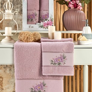 Подарочный набор полотенец для ванной 50х90, 70х140 Merzuka EVA хлопковая махра светло-розовый