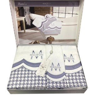 Набор полотенец для ванной 3 пр. Maison Dor LOWES хлопковая махра серый