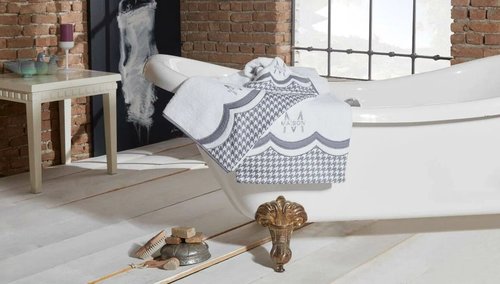 Набор полотенец для ванной 3 пр. Maison Dor LOWES хлопковая махра серый, фото, фотография