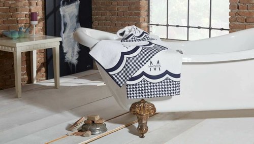 Набор полотенец для ванной 3 пр. Maison Dor LOWES хлопковая махра синий, фото, фотография