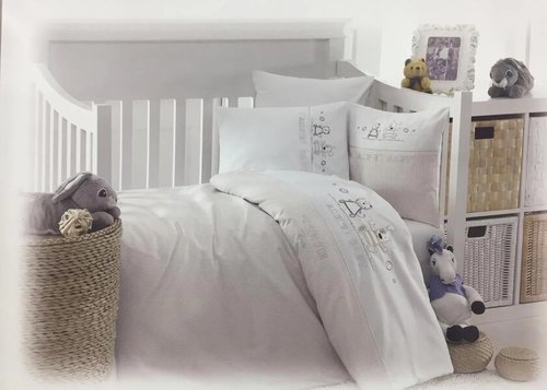 Детское постельное белье в кроватку Maison Dor LAMITE хлопковый сатин бежевый, фото, фотография