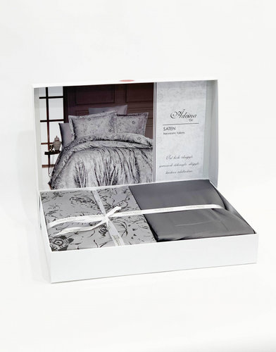 Постельное белье Karven ADVINA хлопковый сатин grey 1,5 спальный, фото, фотография