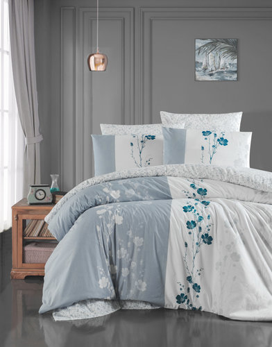 Постельное белье Karven CAMELIA хлопковый ранфорс grey 1,5 спальный, фото, фотография