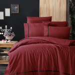 Постельное белье Karven DELUXE DARK ALISA хлопковый ранфорс red 1,5 спальный, фото, фотография