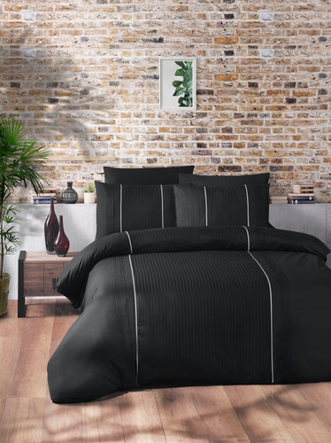Постельное белье Karven DELUXE ELEGANT хлопковый ранфорс black 1,5 спальный, фото, фотография