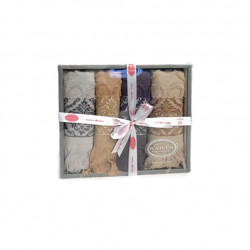 Подарочный набор полотенец-салфеток 30х50(4) Karven HANZADE хлопковая махра, фото, фотография