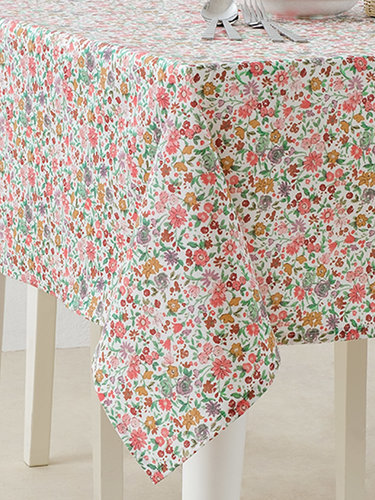Скатерть прямоугольная Karna FLOWERS хлопок/полиэстер V1 120х150, фото, фотография
