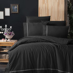 Постельное белье Karven DELUXE DARK ALISA хлопковый ранфорс black 1,5 спальный, фото, фотография
