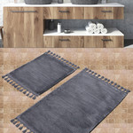 Набор ковриков для ванной Karven POST DOKUMA SACAKLI мех антрацит, фото, фотография