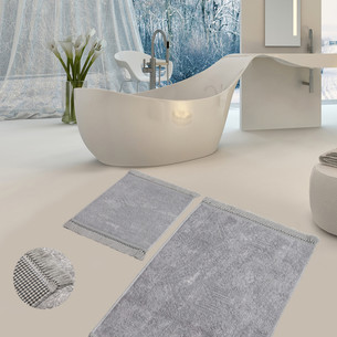 Набор ковриков для ванной Karven BUKET SACAKLI жаккард серый