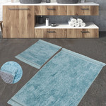 Набор ковриков для ванной Karven BUKET SACAKLI жаккард синий, фото, фотография