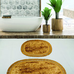Набор ковриков для ванной Karven BUKET SACAKLI OVAL жаккард шоколадный, фото, фотография