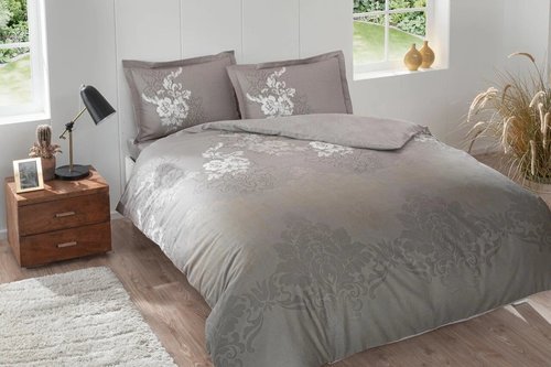 Постельное белье TAC HAPPY DAYS AZURE хлопковый сатин бежевый евро, фото, фотография