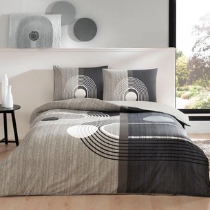 Комплект подросткового постельного белья TAC GENC MODASI ALEX хлопковый ранфорс серый 1,5 спальный
