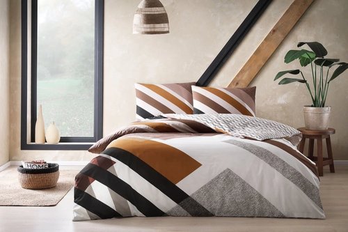 Комплект подросткового постельного белья TAC GENC MODASI TRENT хлопковый ранфорс коричневый 1,5 спальный, фото, фотография