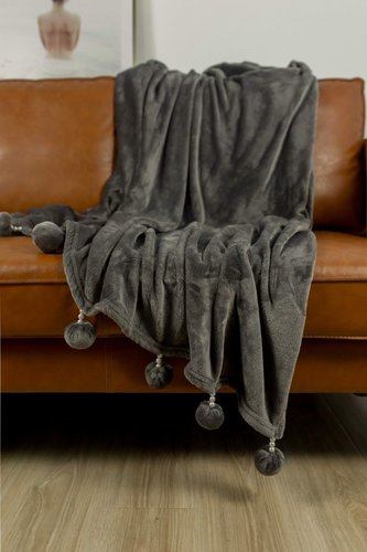 Плед-покрывало Sofi De Marko БУБОН-ЖЕМЧУГ велсофт стоун 160х220, фото, фотография