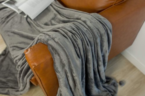 Плед-покрывало Sofi De Marko БУБОН-ЖЕМЧУГ велсофт стоун 160х220, фото, фотография