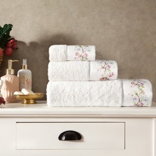 Подарочный набор полотенец для ванной 3 пр. + спрей Tivolyo Home NARSUSSE хлопковая махра