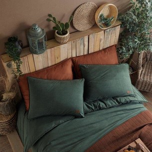 Постельное белье Ecosse RANFORCE IN VOUGE хлопковый ранфорс зелёный 1,5 спальный