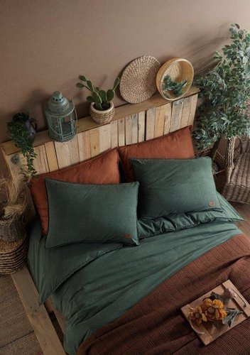 Постельное белье Ecosse RANFORCE IN VOUGE хлопковый ранфорс зелёный 1,5 спальный, фото, фотография