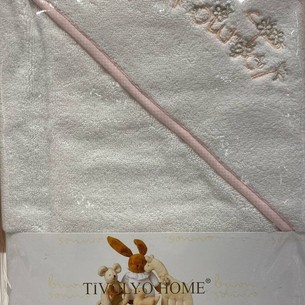Детское полотенце-уголок Tivolyo Home POURTOL хлопковая махра розовый 90х90