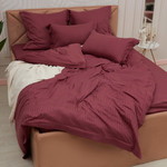 Постельное белье Sofi De Marko МОНЕ хлопковый сатин бордовый 1,5 спальный, фото, фотография