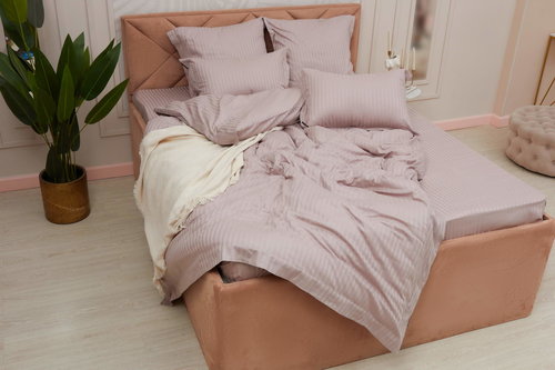 Постельное белье Sofi De Marko МОНЕ хлопковый сатин пепельно-розовый 1,5 спальный, фото, фотография