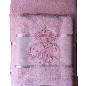 Подарочный набор полотенец для ванной 50х90, 70х140 Efor ORNAMENT хлопковая махра розовый