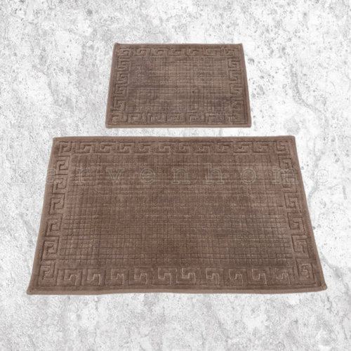 Набор ковриков для ванной Karven GREK хлопковая махра тёмно-бежевый, фото, фотография