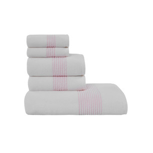 Набор полотенец для ванной в подарочной упаковке 5 пр. Soft Cotton AQUA хлопковая махра розовый