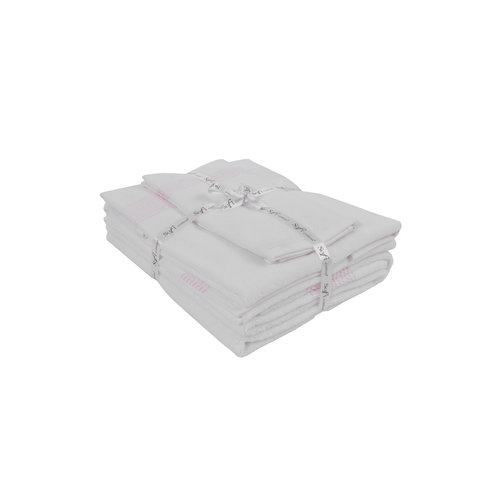 Набор полотенец для ванной в подарочной упаковке 5 пр. Soft Cotton AQUA хлопковая махра розовый, фото, фотография