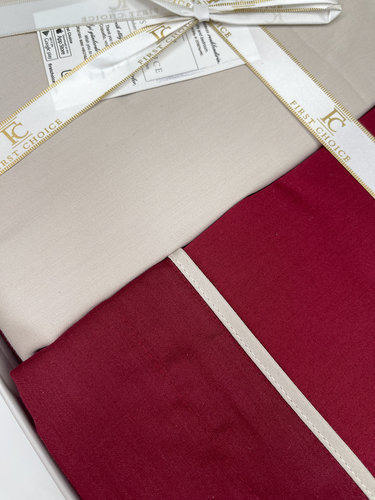 Постельное белье First Choice SERENITY хлопковый сатин делюкс dark red & beige евро, фото, фотография