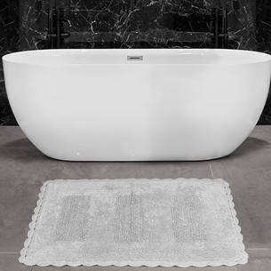 Коврик для ванной Karna LENA вязаный хлопок светло-серый 60х100