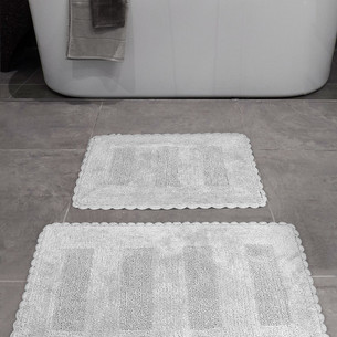 Набор ковриков для ванной Karna LENA вязаный хлопок 50х70, 60х100 светло-серый