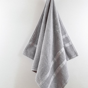 Полотенце для ванной Karna CLARIY хлопковая махра серый 50х90