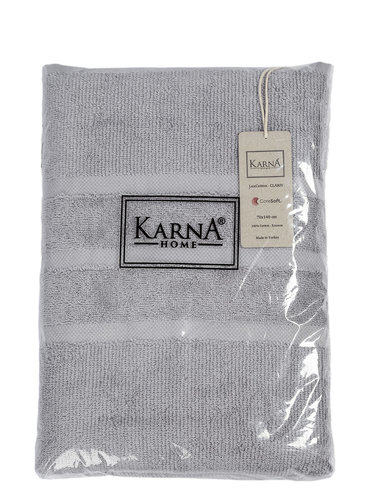 Полотенце для ванной Karna CLARIY хлопковая махра серый 50х90, фото, фотография