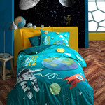 Постельное белье детское Cotton Box JUNIOR LITTLE ASTRONAUT хлопковый ранфорс 1,5 спальный, фото, фотография