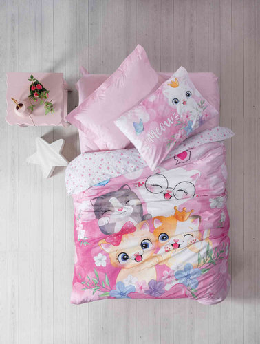 Постельное белье детское Cotton Box JUNIOR MISSY хлопковый ранфорс розовый 1,5 спальный, фото, фотография