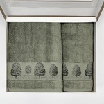 Набор полотенец для ванной в подарочной упаковке 2 пр. Pupilla FREYA бамбуковая махра V3, фото, фотография