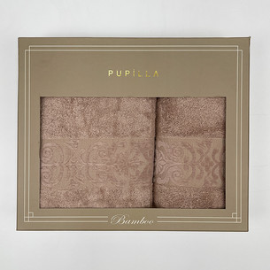 Набор полотенец для ванной в подарочной упаковке 2 пр. Pupilla GLORY бамбуковая махра V4