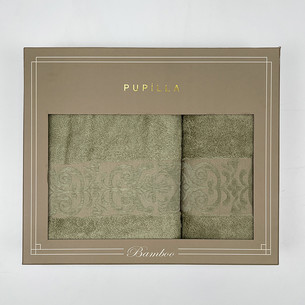 Набор полотенец для ванной в подарочной упаковке 2 пр. Pupilla GLORY бамбуковая махра V5