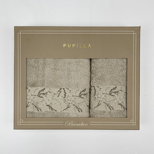 Набор полотенец для ванной в подарочной упаковке 2 пр. Pupilla MILENA бамбуковая махра V1