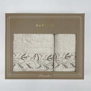 Набор полотенец для ванной в подарочной упаковке 2 пр. Pupilla MILENA бамбуковая махра V2