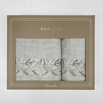 Набор полотенец для ванной в подарочной упаковке 2 пр. Pupilla MILENA бамбуковая махра V3, фото, фотография