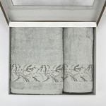 Набор полотенец для ванной в подарочной упаковке 2 пр. Pupilla MILENA бамбуковая махра V3, фото, фотография