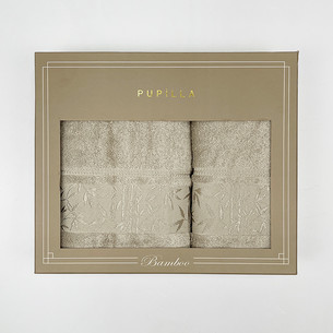 Набор полотенец для ванной в подарочной упаковке 2 пр. Pupilla SINGLE бамбуковая махра V1