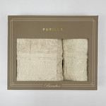 Набор полотенец для ванной в подарочной упаковке 2 пр. Pupilla SINGLE бамбуковая махра V3, фото, фотография