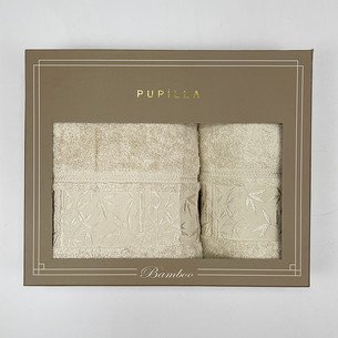 Набор полотенец для ванной в подарочной упаковке 2 пр. Pupilla SINGLE бамбуковая махра V3